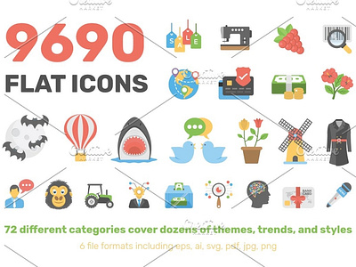 9690 Flat Icons Pack