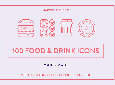 Food & Drink Line Icons design icon illustration vector