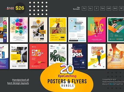 EyeCatching Poster & Flyer Bundle branding design flyer flyer design icon illustration vector