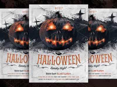 Halloween Party Flyer Template branding design flyer flyers icon illustration logo poster vector