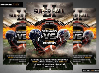 American Football Flyer Template design flyers icon illustration poster vector