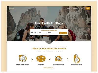 Landing page design for traveling design illustration landingpage ui ux web