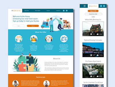 Kuotas app branding design food truck hosts innovative kuotas logo scheduling ux vector vendors