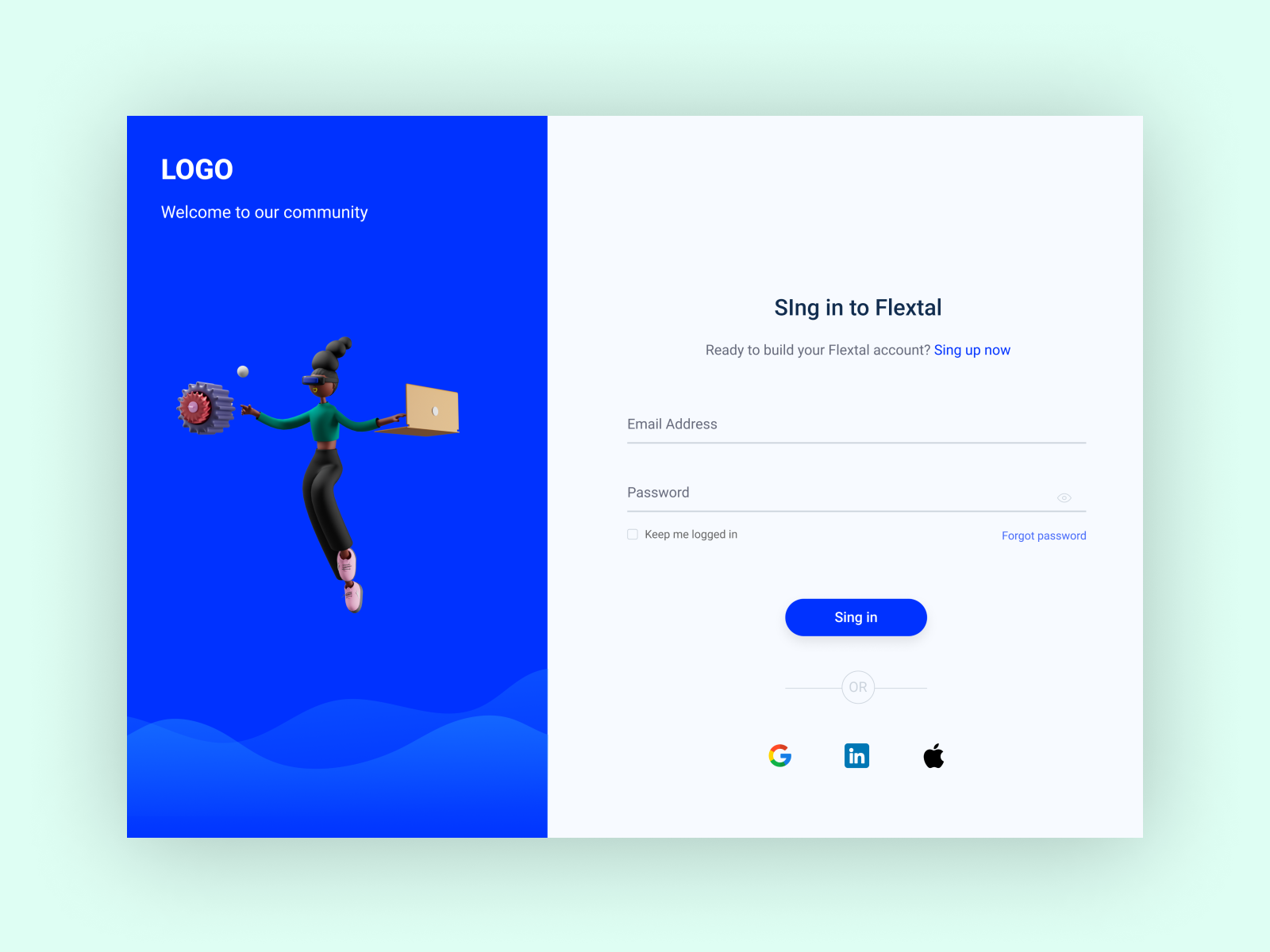 Website Log in page design by Jewel Rana on Dribbble