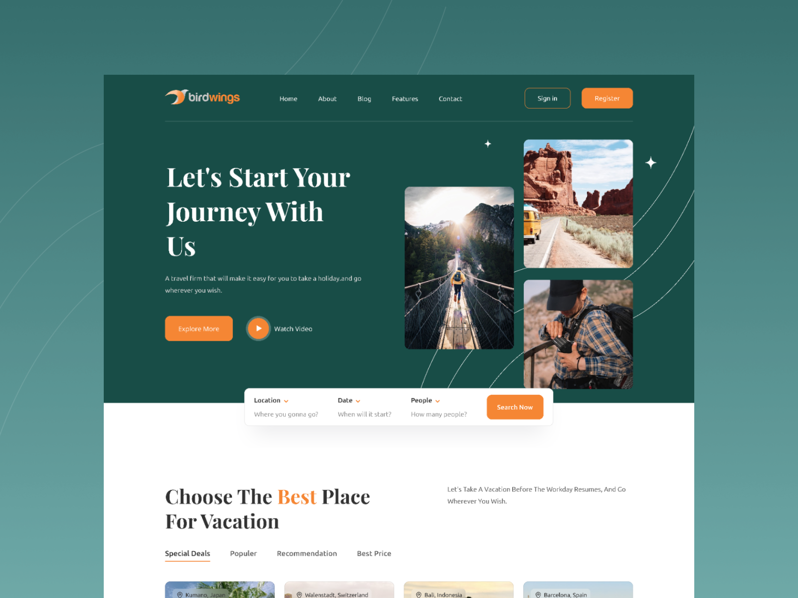 Travel Clean Landing page Design by Jewel Rana on Dribbble