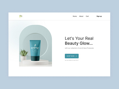 Skin Care Product Landing Page branding clean landing page design design graphic design landing page design product landing page design skin care product landing page ui