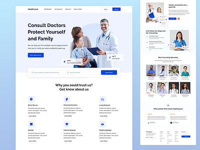 Medical website ui design