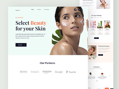 Website For Cosmetics Ecommerce cosmetic cosmetic landing page design design graphic design landing page design mobile ui ui