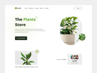 Planty Web Site Design: Landing Page landing page design plant plant shop plantic plant shop website shop ui