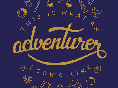 This is what an adventurer looks like dungeons and dragons fantasy icons lettering