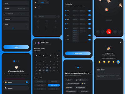 Gain | Mentoring App app design illustration mentor app mentoring mobile mobile app typography ui uiux ux web web design
