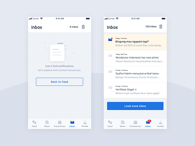 Inbox & Notifications - Mobile App Design Inspiration