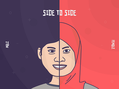 Side to Side art avatar character dribbble female flat illustration inspiration male people popular