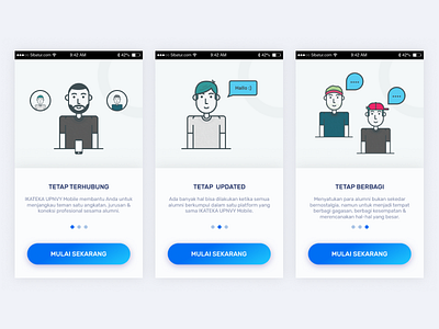 Onboarding - IKATEKA UPNVY Mobile android figma gradient illustration intro ios mobile apps onboarding people