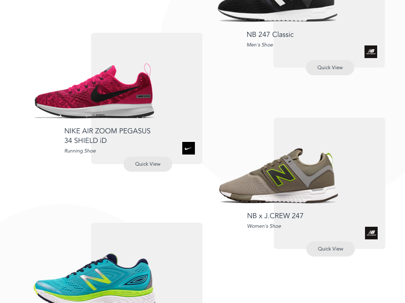 Shoes Catalog Card - NIKE & New Balance by Asep Irman on Dribbble