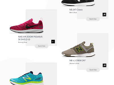 Shoes Catalog Card - NIKE & New Balance card catalog ecommerce new balance nike product shoe shoes shop sneakers ui