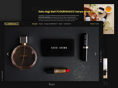 FlourishACC - Landing Page cosmetics dark ecommerce landing page layout ui web design website