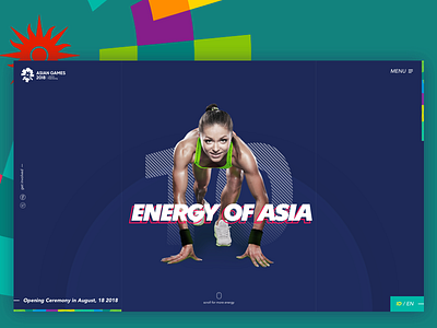 Asian Games 2018 Landing Page - fake-prcjt.001 asian games athlete landing page layout sport ui web design website