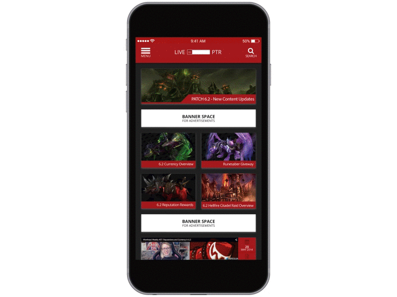 Wowhead app concept design