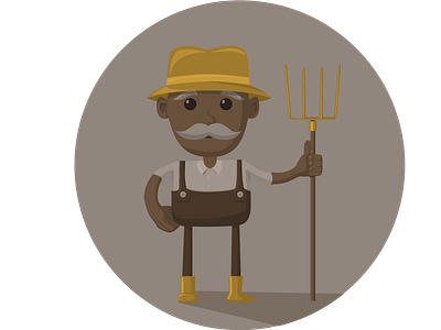 Mini Farmer farmer icon illustration set vector
