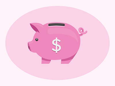 Piggy Bank bank coins illustration money piggy pink vector