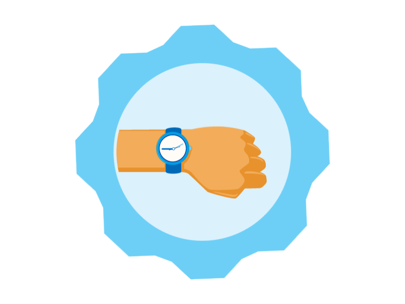 Time Management Icon animated blue hand icon motion set time watch