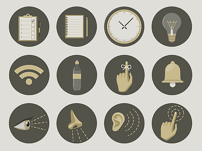 WIP icon set alest checklist hotel icons notes remember senses top tip wifi