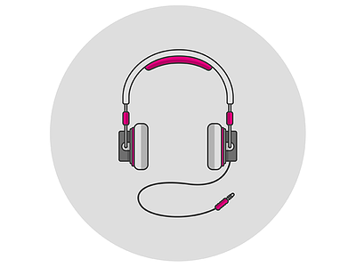 Headphones Icon cable ear greys headphone icon line mini jack pink