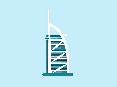 Dubai asset blue burj alarab dubai illustration map