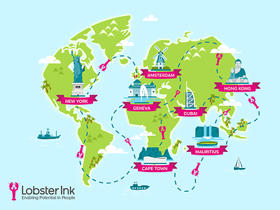 We Transfer wallpaper - Lobster Ink blue global lobster ink offices travel wallpaper we transfer world