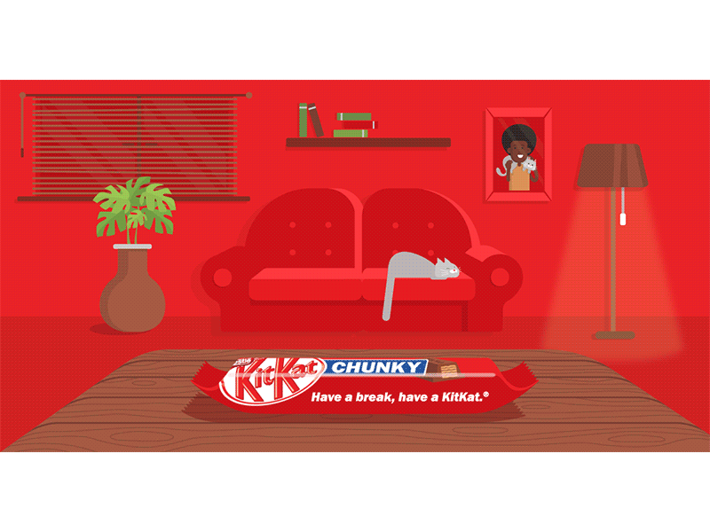 Kit Kat Chunky - Lights on, lights off cat chocolate chunky couch duo kit kat lamp lights peanut butter room switch