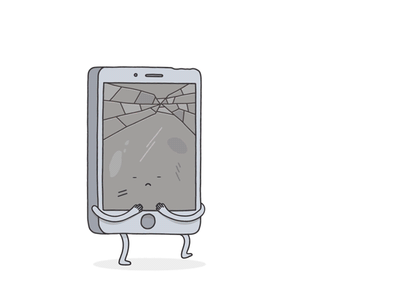 iFix - Time We Talked animated animation broken character cracked crying gif iphone mobile motiongraphics phone repairs sad vector