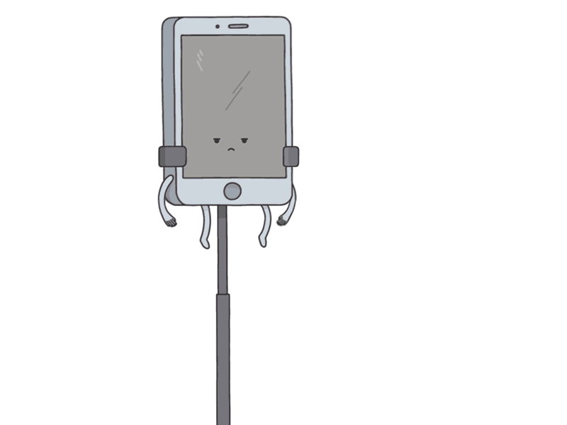 iFix - Selfie Stick animation character gif grumpy iphone iphonex mobile repairs selfie stick selfies vector