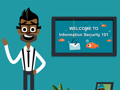 Information Security 101 - Welcome character cybersecurity design email fish gif gif animation hacker hacking illustration information motiongraphics nerd security vector