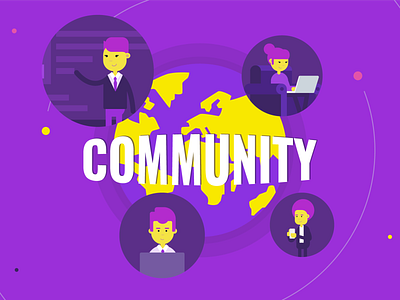 Rita.global - community animation character community connected design gif illustration motiongraphics network platform vector website