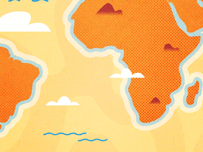 Red Bull Amaphiko Map Part 1 2d animation branding design durban gif globe illustration location map motiongraphics red bull south africa texture transition world