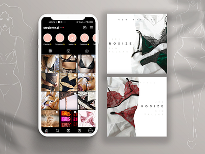 Instagram Content branding content design graphic design icon illustration instagram lingerie logo post ui ux vector