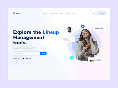 Task Management Landing Page branding design graphic design illustration mesh gradient modern web design