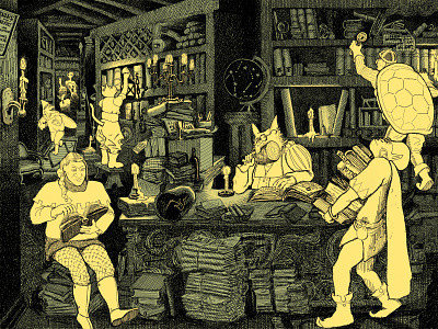 The Greater Library drawing fantasy illustration