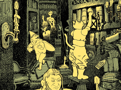 The Greater Library (detail 2) drawing fantasy illustration