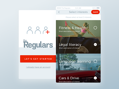 The Regulars | Select your interest checkbox dark fitness free freebie gallery select the regulars topic ui ux