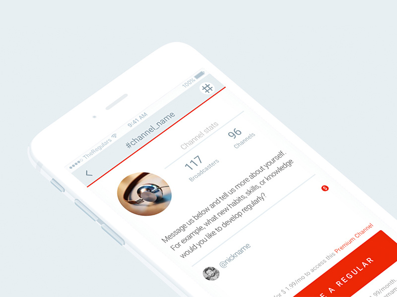 Chat Profile Screen subscription broadcaster regular channel profile chat