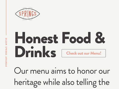 28 Springs Featured WIP 28 buttton featured food springs typography ui ux web website