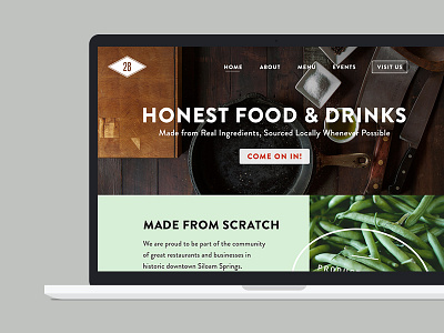 Restaurant Landing Page 28 springs critique food mockup restaurant web