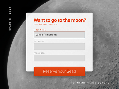 dailyUI 001- Sign Up button challenge daily form sign up signup space ui