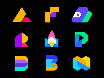 Colorful simple modern logo collection logofolio