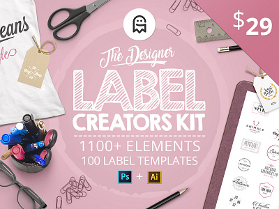 The Designer Label Creators Kit creation creative market creator download free generator graphicghost labels logos maker templates tool