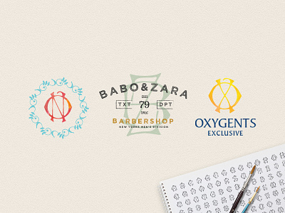 Logo Monogram Initials - Example Logos brand branding bundle corporate creative market design download free lettering personal type vector