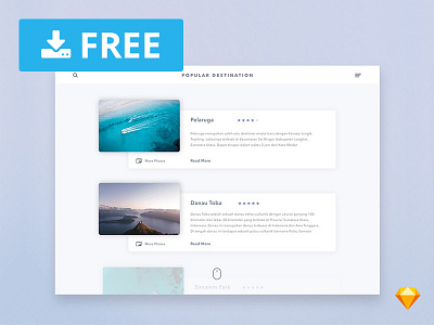 Popular Destination UI Card for Sketch design download free freebie graphicghost homepage interface list sketch ui webdesign website