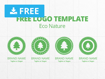Free Logo Template Eco Nature basaridesign brand branding business design download free freebie graphicghost green mockup vector